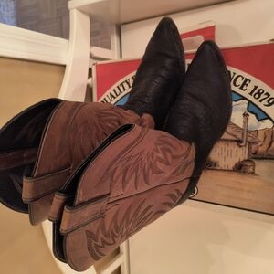 Justin Boots Black and Brown Cowboy Boots